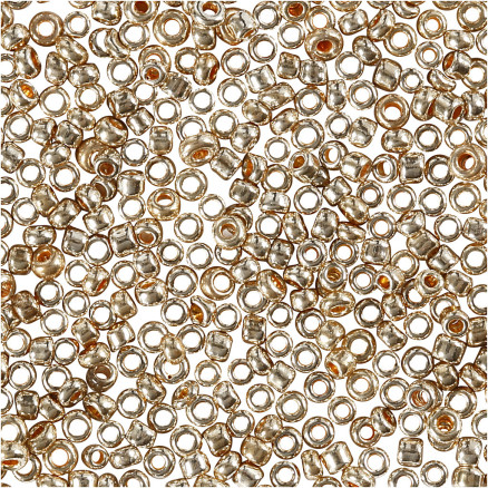 Rocai-Perlen, Durchm. 1,7 mm, Größe 15/0, Lochgröße 0,5-0,8 mm, Roségold, 25g/ 1 Pk. Rocai-Perlen, Durchm. 1,7 mm, Größe 15/0, Lochgröße 0,5-0,8 mm, Roségold, 25g/ 1 Pk. von Diverse