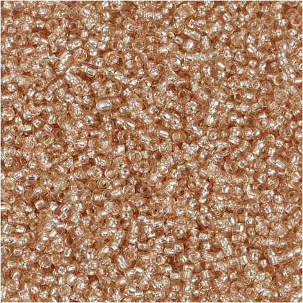 Rocai-Perlen, Durchm. 1,7 mm, Größe 15/0, Lochgröße 0,5-0,8 mm, pfirsich, 25g/ 1 Pk. Rocai-Perlen, Durchm. 1,7 mm, Größe 15/0, Lochgröße 0,5-0,8 mm, pfirsich, 25g/ 1 Pk. von Diverse