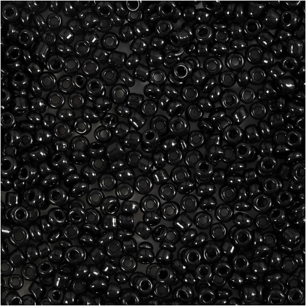 Rocai-Perlen, Durchm. 2 mm, Größe 12/0, Lochgröße 0,8 mm, schwarz, 25g/ 1 Pk. Rocai-Perlen, Durchm. 2 mm, Größe 12/0, Lochgröße 0,8 mm, schwarz, 25g/ 1 Pk. von Diverse