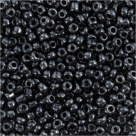 Rocai-Perlen, Durchm. 3 mm, Größe 8/0, Lochgröße 0,6-1,0 mm, Metallic-Schwarz, 25g/ 1 Pk. Rocai-Perlen, Durchm. 3 mm, Größe 8/0, Lochgröße 0,6-1,0 mm, Metallic-Schwarz, 25g/ 1 Pk. von Diverse