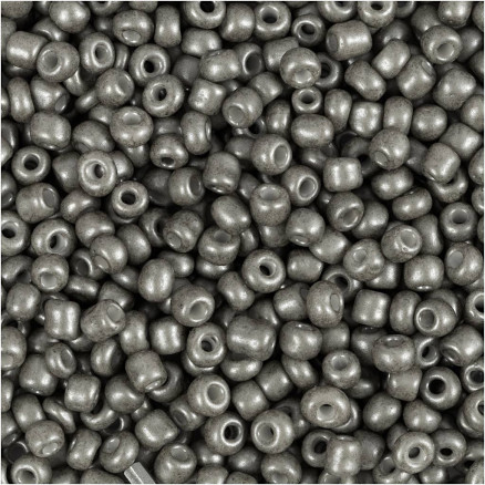 Rocai-Perlen, Durchm. 3 mm, Größe 8/0, Lochgröße 0,6-1,0 mm, grau, 25g/ 1 Pk. Rocai-Perlen, Durchm. 3 mm, Größe 8/0, Lochgröße 0,6-1,0 mm, grau, 25g/ 1 Pk. von Diverse