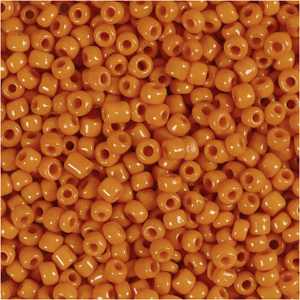 Rocai-Perlen, Durchm. 3 mm, Größe 8/0, Lochgröße 0,6-1,0 mm, orange, 25g/ 1 Pk. Rocai-Perlen, Durchm. 3 mm, Größe 8/0, Lochgröße 0,6-1,0 mm, orange, 25g/ 1 Pk. von Diverse