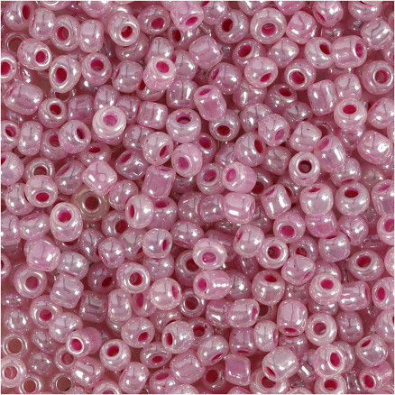 Rocai-Perlen, Durchm. 3 mm, Größe 8/0, Lochgröße 0,6-1,0 mm, rosa, 25g/ 1 Pk. Rocai-Perlen, Durchm. 3 mm, Größe 8/0, Lochgröße 0,6-1,0 mm, rosa, 25g/ 1 Pk. von Diverse