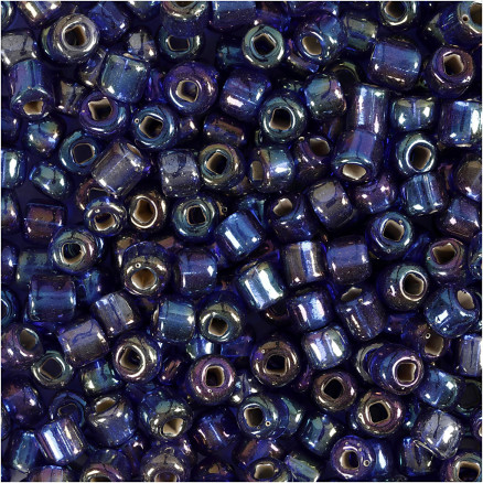 Rocai-Perlen, Durchm. 4 mm, Größe 6/0, Lochgröße 0,9-1,2 mm, blaues Öl, 25g/1 Pk. Rocai-Perlen, Durchm. 4 mm, Größe 6/0, Lochgröße 0,9-1,2 mm, blaues Öl, 25g/1 Pk. von Diverse