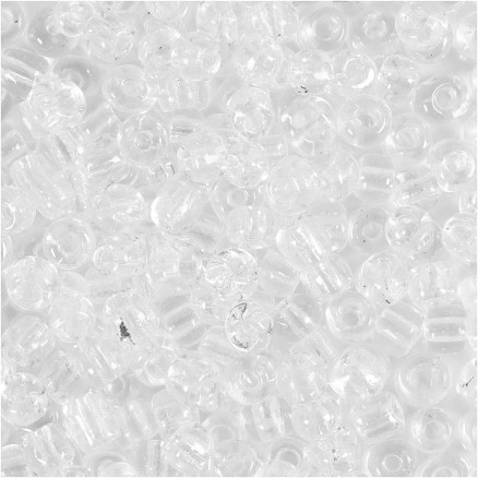 Rocai-Perlen, Durchm. 4 mm, Größe 6/0, Lochgröße 0,9-1,2 mm, klar, 25g/ 1 Pk. Rocai-Perlen, Durchm. 4 mm, Größe 6/0, Lochgröße 0,9-1,2 mm, klar, 25g/ 1 Pk. von Diverse