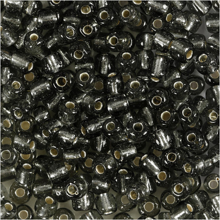 Rocai-Perlen, Durchm. 4 mm, Größe 6/0, Lochgröße 0,9-1,2 mm, klar grau, 25g/ 1 Pk. Rocai-Perlen, Durchm. 4 mm, Größe 6/0, Lochgröße 0,9-1,2 mm, klar grau, 25g/ 1 Pk. von Diverse