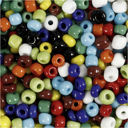 Rocai-Perlen, Durchm. 4 mm, Größe 6/0, Lochgröße 0,9-1,2 mm, versch. Farben, 130g/ 1 Pk. Rocai-Perlen, Durchm. 4 mm, Größe 6/0, Lochgröße 0,9-1,2 mm, versch. Farben, 130g/ 1 Pk. von Diverse