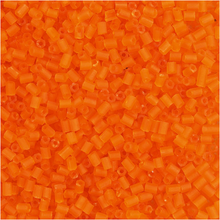 Rocaille Seed Beads, Transparent Orange, 2-cut, D 1,7 mm, Größe 15/0 , Lochgröße 0,5 mm, 500 g/ 1 Btl. von Diverse