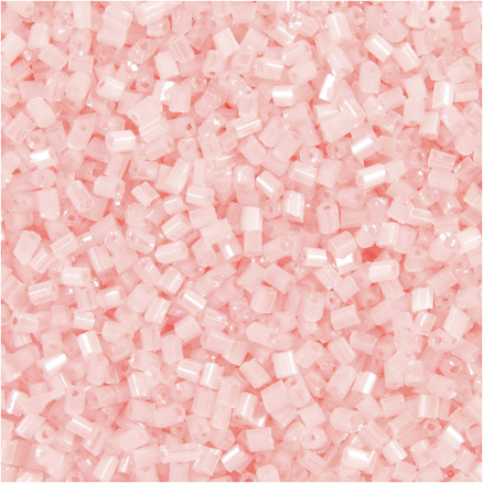 Rocaille Seed Beads 2-cut, D 1,7 mm, Größe 15/0, Lochgröße 0,5 mm, Transparent Rosa, 500 g/ 1 Btl. von Diverse