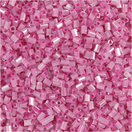 Rocaille Seed Beads 2-cut, D 1,7 mm, Größe 15/0, Lochgröße 0,5 mm, Rosa, 500 g/ 1 Btl. von Diverse