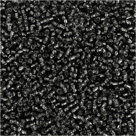 Rocailleperlen, D 1,7 mm, Größe 15/0, Lochgröße 0,5-0,8 mm, Graugrün, 500 g/ 1 Btl. von Diverse