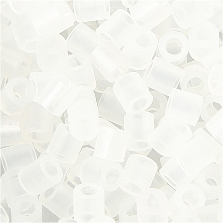 Röhrchenperlen, Größe 5x5 mm, Lochgröße 2,5 mm, mittel, klar transparent (32264), 1100 Stück / 1 Pk. von Diverse