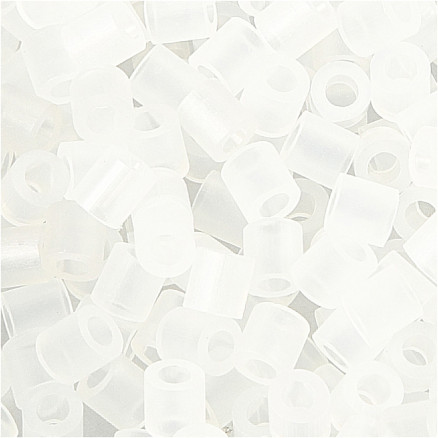 Röhrchenperlen, Größe 5x5 mm, Lochgröße 2,5 mm, mittel, klar transparent (32264), 6000 Stück / 1 Pk. von Diverse