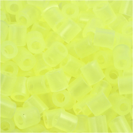 Röhrchenperlen, Größe 5x5 mm, Lochgröße 2,5 mm, mittel, neongelb (32223), 1100 Stück / 1 Pk. von Diverse