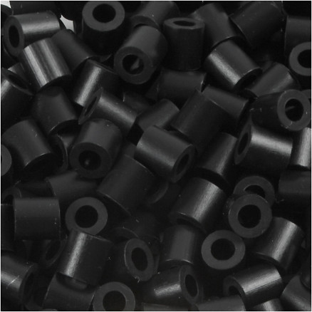 Röhrchenperlen, Größe 5x5 mm, Lochgröße 2,5 mm, mittel, schwarz (32220), 1100 Stück / 1 Pk. von Diverse