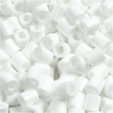Röhrchenperlen, Größe 5x5 mm, Lochgröße 2,5 mm, mittel, weiß (32221), 1100 Stück / 1 Pk. von Diverse