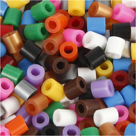 Röhrchenperlen mit Spalt, Größe 5x5 mm, Lochgröße 2,5 mm, mittel, Standardfarben, 1100 Stück / 1 Pk. Röhrchenperlen mit Spalt, Größe 5x5 mm, Lochgröße 2,5 mm, mittel, Standardfarben, 1100 Stück / 1 Pk. von Diverse