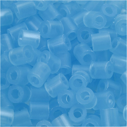 Röhrenperlen, Größe 5x5 mm, Lochgröße 2,5 mm, mittel, blau neon (32235), 1100 Stück / 1 Pk. von Diverse