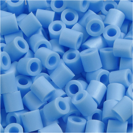 Röhrenperlen, Größe 5x5 mm, Lochgröße 2,5 mm, mittel, blau pastell (32224), 1100 Stück / 1 Pk. von Diverse