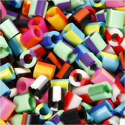 Röhrenperlen, Größe 5x5 mm, Lochgröße 2,5 mm, mittel, gestreift, 1100 Stück / 1 Pk. Röhrenperlen, Größe 5x5 mm, Lochgröße 2,5 mm, mittel, gestreift, 1100 Stück / 1 Pk. von Diverse