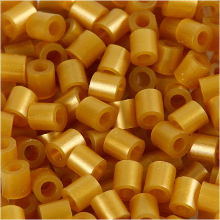 Röhrenperlen, Größe 5x5 mm, Lochgröße 2,5 mm, mittel, gold (32263), 1100 Stück / 1 Pk. von Diverse