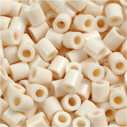 Röhrenperlen, Größe 5x5 mm, Lochgröße 2,5 mm, mittel, hellbeige (32251), 1100 Stück / 1 Pk. von Diverse