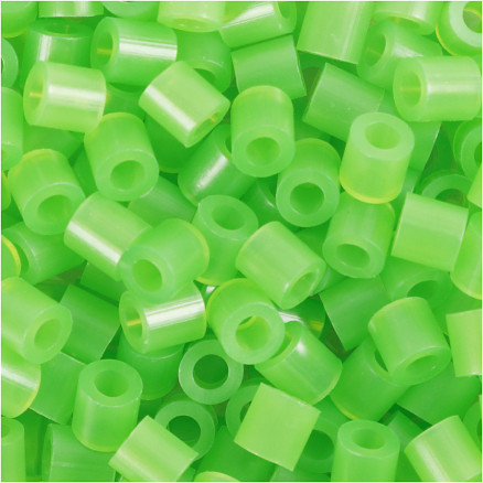 Röhrenperlen, Größe 5x5 mm, Lochgröße 2,5 mm, mittel, neongrün (32237), 1100 Stück / 1 Pk. von Diverse