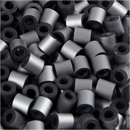 Röhrenperlen, Größe 5x5 mm, Lochgröße 2,5 mm, mittel, silber (32262), 1100 Stück / 1 Pk. von Diverse