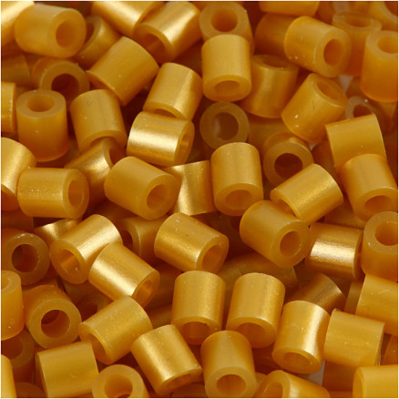 Bügelperlen, Größe 5x5 mm, Lochgröße 2,5 mm, medium, Gold (32263), 6000 Stk/ 1 Pck von Diverse