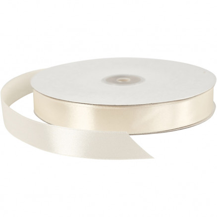 Satinband, B: 20mm, 100m, Naturweiß Satinband, B: 20mm, 100m, Naturweiß von Diverse