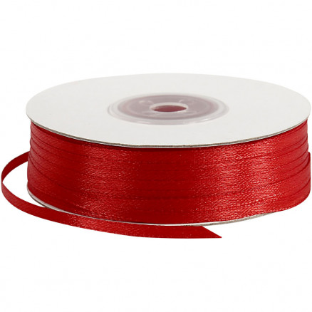 Satinband, B: 3mm, 100m, Rot Satinband, B: 3mm, 100m, Rot von Diverse