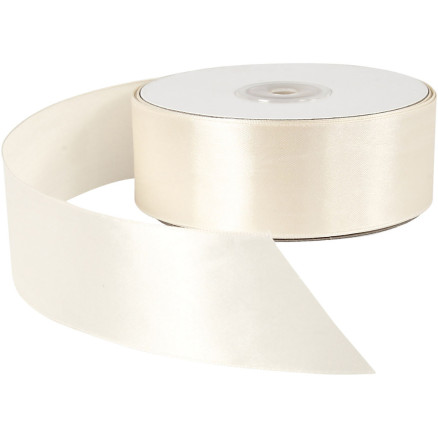 Satinband, B 38 mm, Creme, 50 m/ 1 Rolle von Diverse