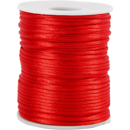 Satinband, Dicke 2 mm, Rot, 50 m/ 1 Rolle von Diverse