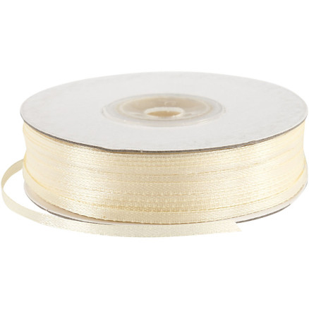 Satinband, B 3 mm, Naturweiß, 100 m/ 1 Rolle von Diverse