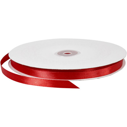 Satinband, B 10 mm, Rot, 100 m/ 1 Rolle von Diverse