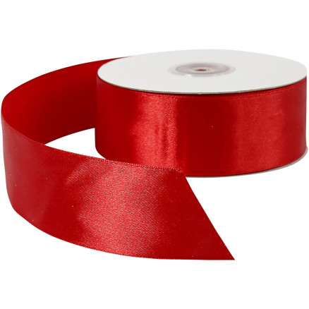 Satinband, B 38 mm, Rot, 50 m/ 1 Rolle von Diverse