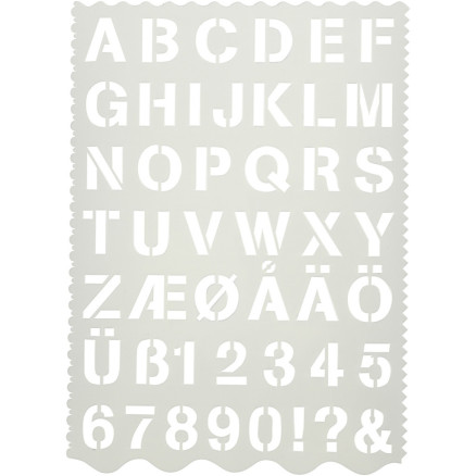 Schablone, Buchstaben und Zahlen, H: 25 mm, Blatt 21x29 cm, 1 Stk. von Diverse