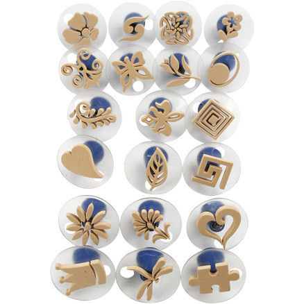 Schaumstoff-Stempel mit Griff, Größe 3-6 cm, 20 Stk/ 1 Pck von Diverse