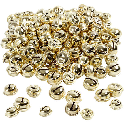 Schellen, D 13+15+17 mm, Gold, 220 sort./ 1 Pck von Diverse