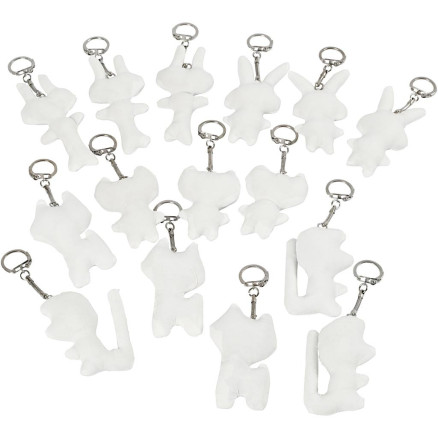 Schlüsselanhänger aus Stoff, Größe 6-10 cm, Weiß, 15 Stk/ 1 Pck Schlüsselanhänger aus Stoff, Größe 6-10 cm, Weiß, 15 Stk/ 1 Pck von Diverse