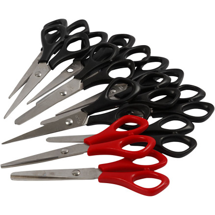 Schulscheren , L 14 cm, für Rechts- und Linkshänder, Schwarz, Rot, 12 Schulscheren , L 14 cm, für Rechts- und Linkshänder, Schwarz, Rot, 12 von Diverse