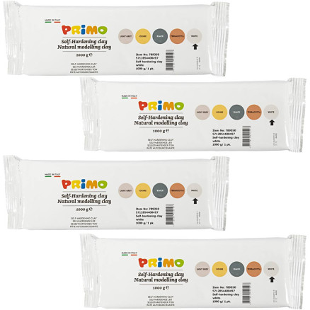 Selbsthärtender Ton, Weiß, 4x1000 g/ 1 Pck von Diverse