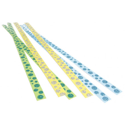 Streifen Selbstklebend Grün, Gelb und Blau Versch. Motive 420x15mm - 6 Stk von Diverse