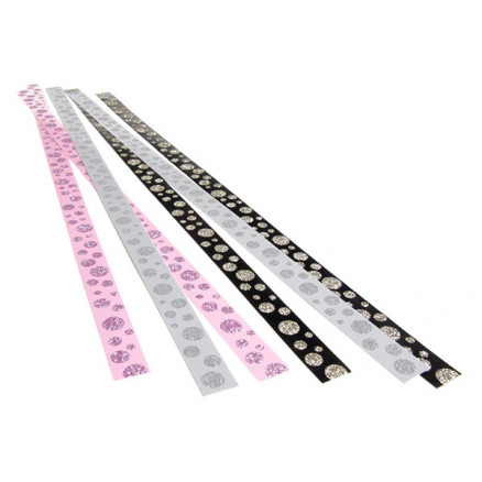 Streifen Selbstklebend Silber, Schwarz und Rosa Versch. Motive 420x15mm - 6 Stk von Diverse