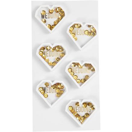 Shaker Sticker, T 4 mm, L 32 mm, B 38 mm, Weiß, 6 Stk/ 1 Pck von Diverse