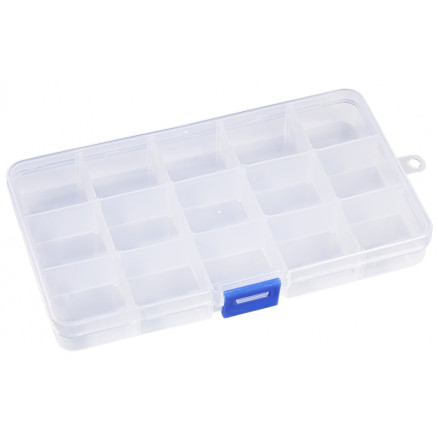 Sortierbox Kunststoff Transparent 17,5x10x2,2cm - 15 Fächer von Diverse