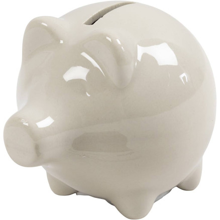 Sparschwein, H 8 cm, B 8,5 cm, Naturweiß, 10 Stk/ 1 Pck Sparschwein, H 8 cm, B 8,5 cm, Naturweiß, 10 Stk/ 1 Pck von Diverse