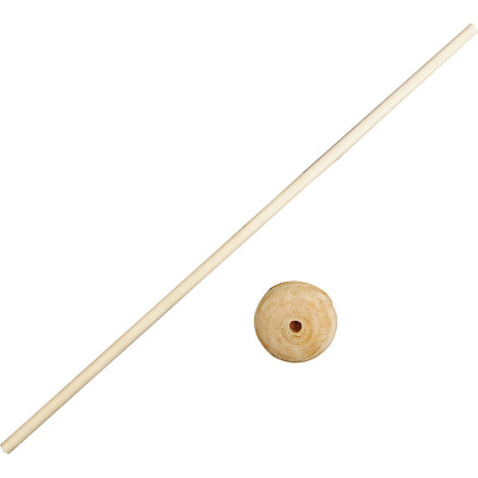 Stab mit Fuß, H 30 cm, D 4 cm, Lochgröße 6 mm, 10 Set/ 1 Pck von Diverse