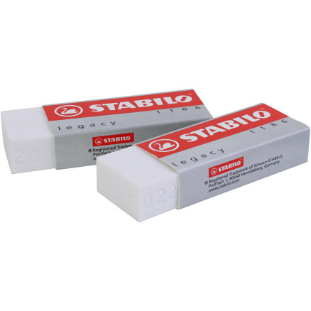 Stabilo Radiergummi, H: 1 cm, L: 6,3 cm, B: 2,3 cm, weiß, 20 Stück / 1 Pk. von Diverse