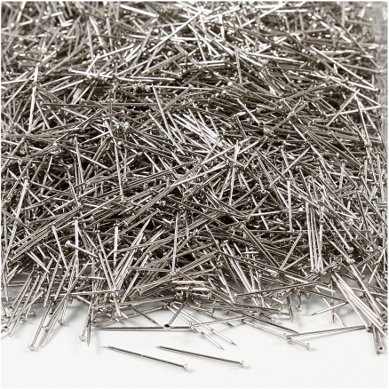 Stecknadeln, Silber, L 18 mm, Dicke 0,6 mm, 500 g/ 1 Pck von Diverse